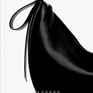 One of a kind black leather Kate Spade Smile Tote